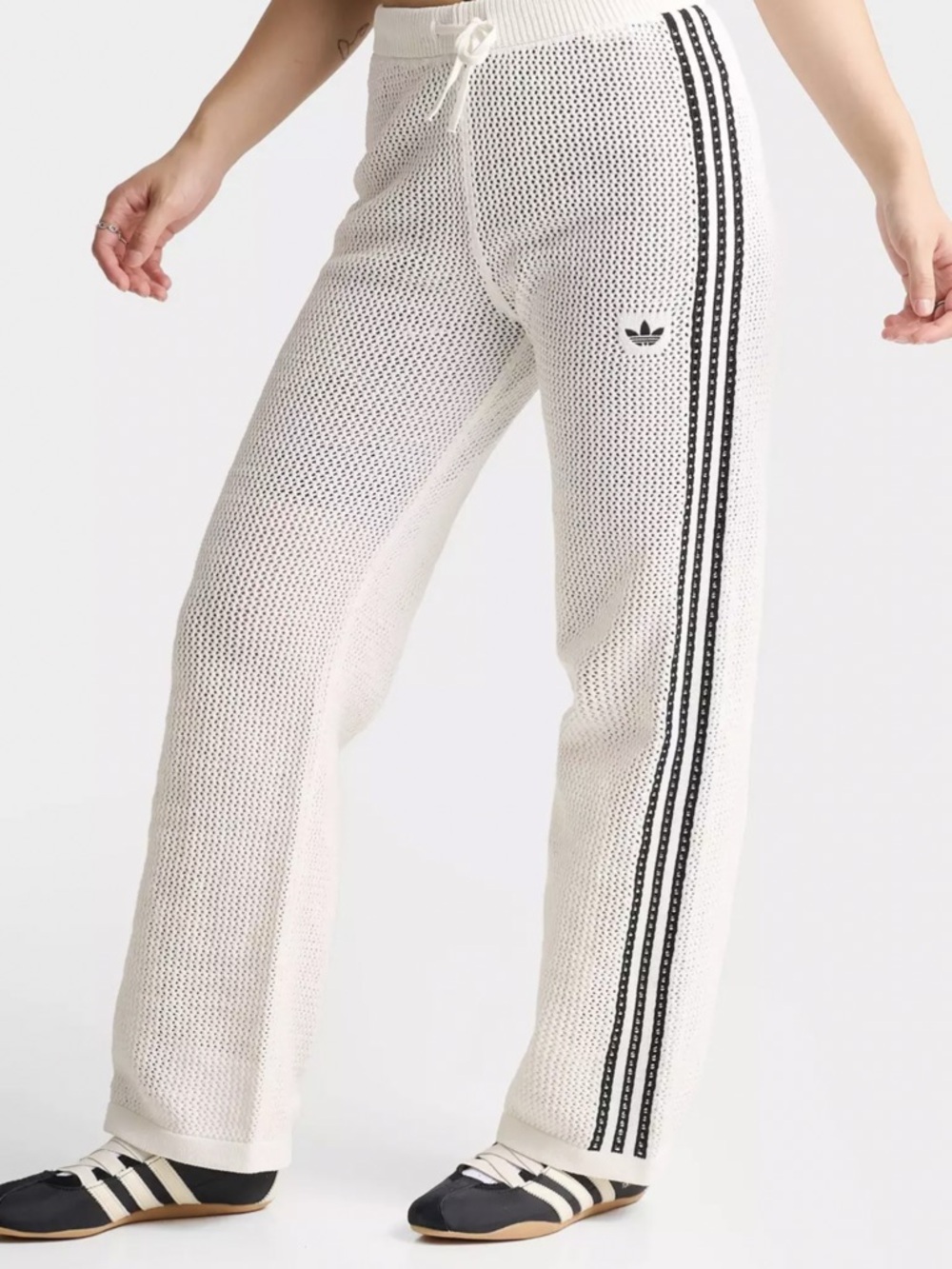 adidas White Mesh Zip Jacket and Shorts with Black Stripes - Picture 2 of 3